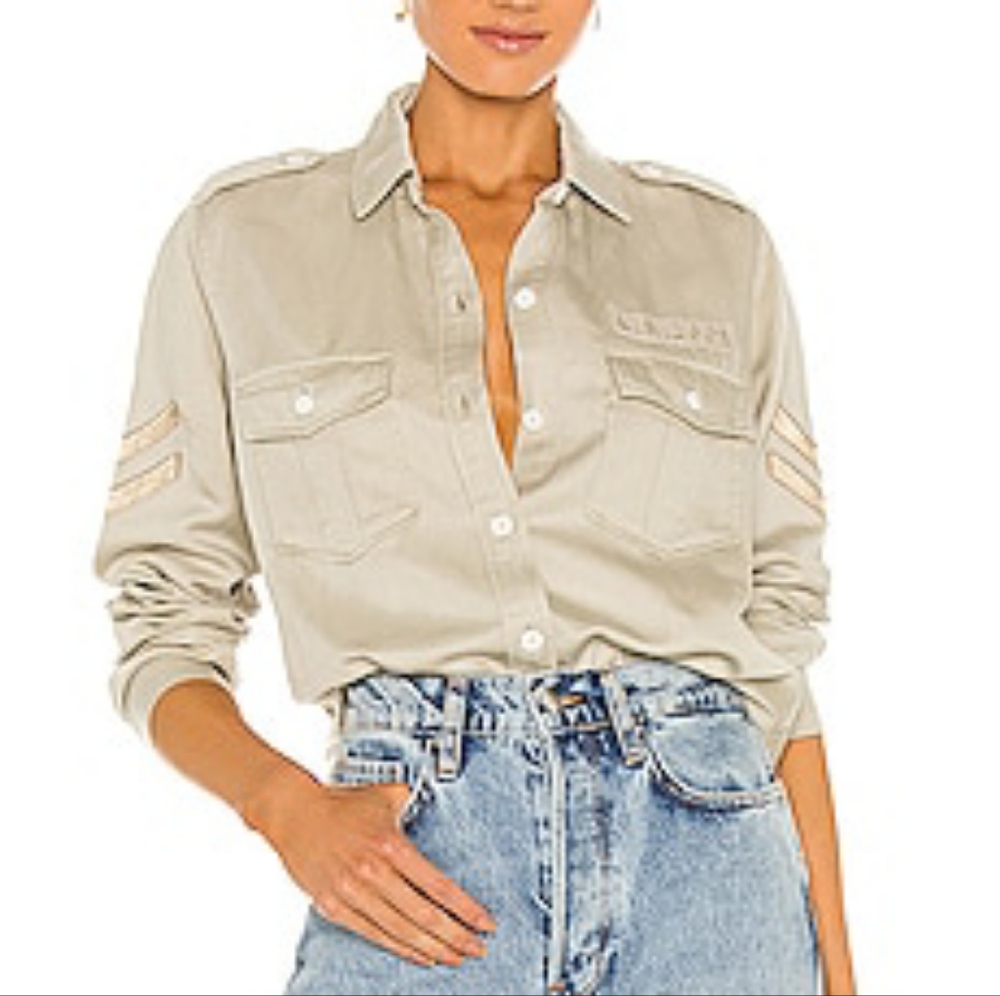Rails Revolve Conrad Military Jacket in Pistachio Arrow Patch